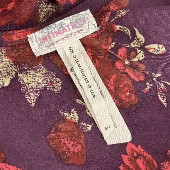 Intimately Free People Dress Satine Red Floral Lace Satin Slip Womens SMALL - Picture 6 of 6